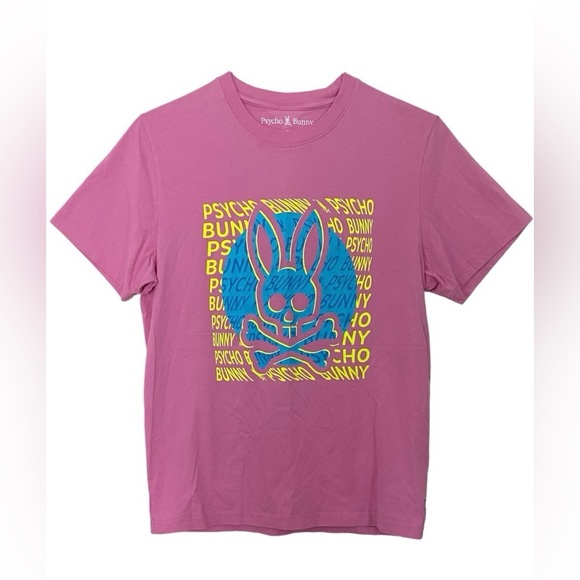 Psycho Bunny Pink Tee with Vibrant Graphic Medium - Picture 2 of 7